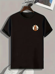 Pattern Print Men's Sports T-shirt Graphic Tee Men's Fitness Clothing