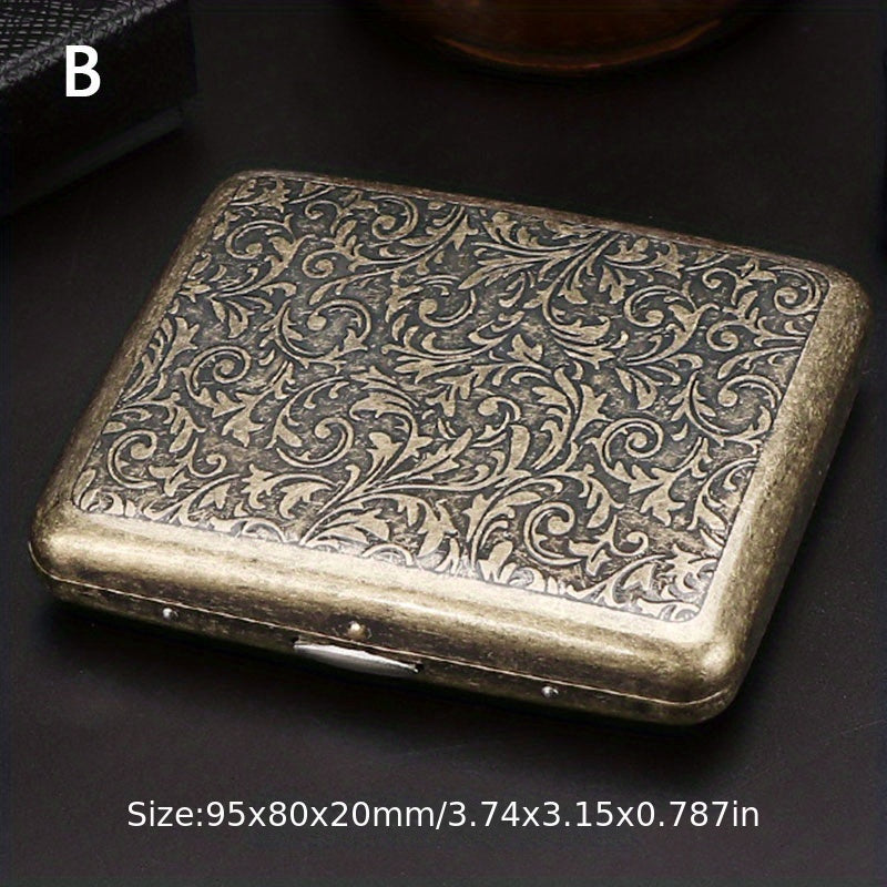 Retro Portable Stainless Steel Double-sided Flip Cover Cigarette Box