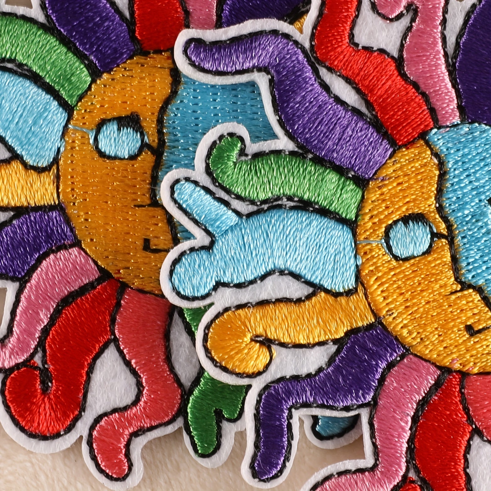 2pcs Sun Badges Iron On Patches Embroidered Applique DIY Crafts