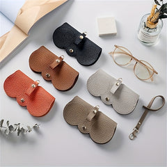 Lychee Embossed Glasses Bag PU Leather Sunglasses Pouch