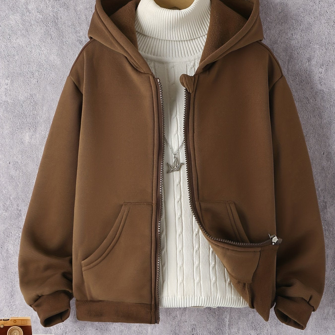 Boys Brown Hoodie Jacket