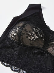 5pcs Lace Decor Wirefree Sports Bra for Women