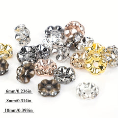 50Pcs Crystal Rhinestone Rondelle Spacer Beads for Jewelry Making