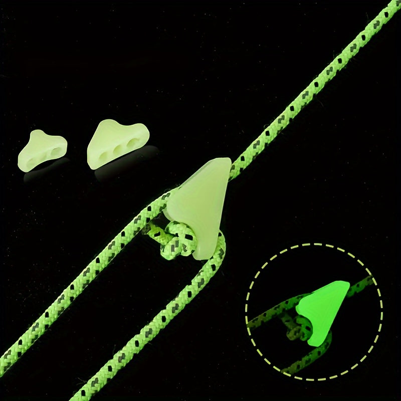 20pcs Fluorescent Triangle Rope Buckles For Outdoor Safety And Convenience