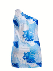 Tie Dye One Shoulder Lounge Dress