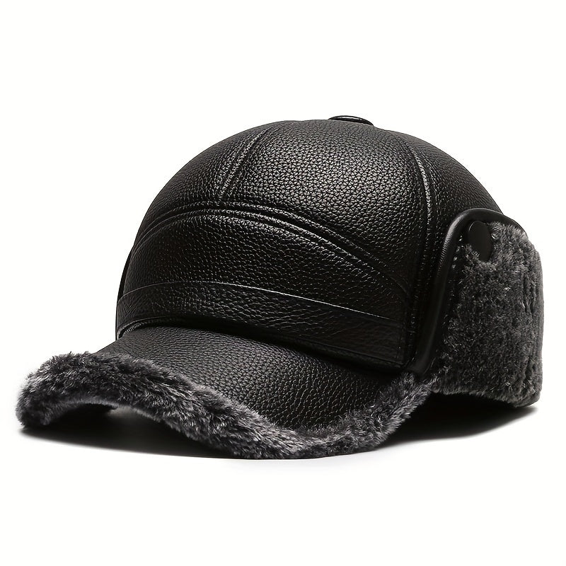 Men's Warm Wide Brim Baseball Cap for Winter Outdoor Ear Protection