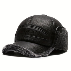 Men's Warm Wide Brim Baseball Cap for Winter Outdoor Ear Protection