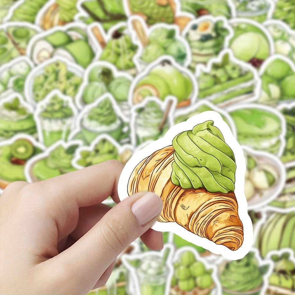 55pcs Green Tea Anime Stickers for Laptops Water Bottles Gift Bags