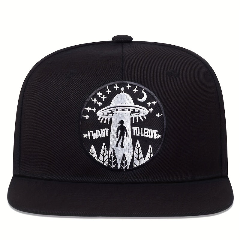 Alien Embroidery Snapback Hat Hip Hop Spaceship Baseball Cap