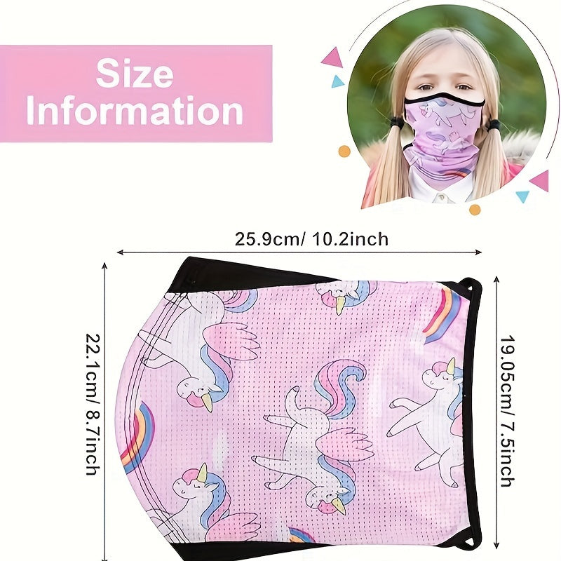4pcs Kids Neck Gaiter With Ear Loops UV Protection