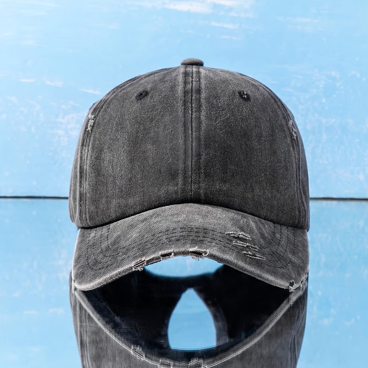 Women's Candy Denim Baseball Cap Distressed Washed Sports Hat