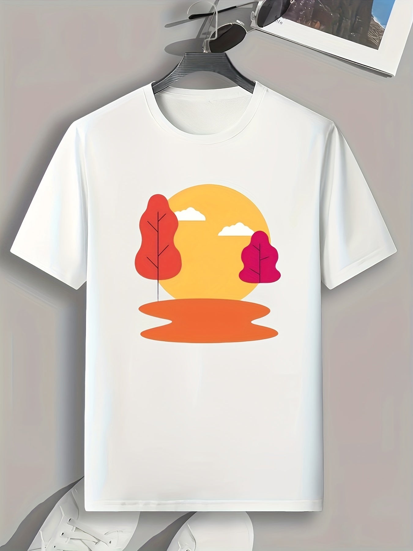 Scenery Print Men's Graphic T-shirt for Summer