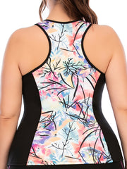 Graphic Print Tie Dye Tank Top Plus Size