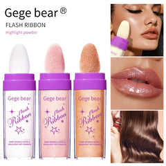 Pearly Glitter Body Highlighter Powder w/Sponge - Contouring & Brightening