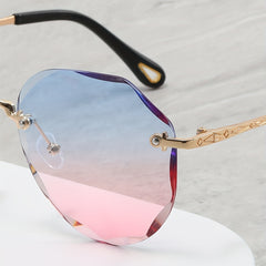 Ombre Rimless Sunglasses Gradient UV400 Sun Shades for Beach Vacation