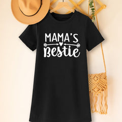 Toddler Girls MAMA'S BESTIE Graphic T Shirt Dress