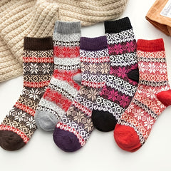 5 Pairs Geometric Pattern Mid Tube Socks for Women