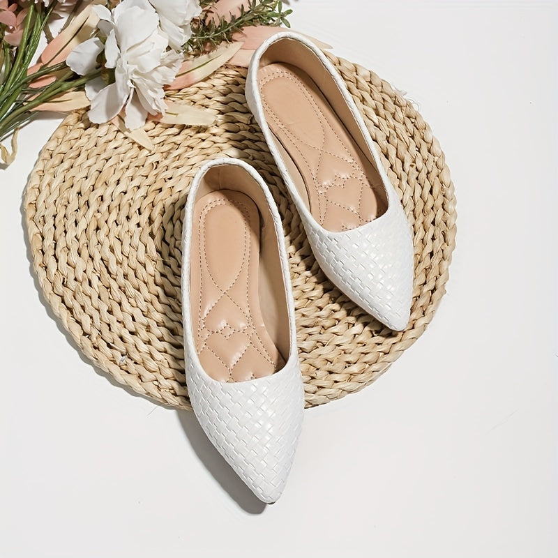Women's Pointed Toe Slip On Flat Shoes Lightweight Walking Shoes