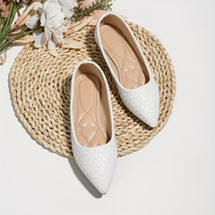 Women's Pointed Toe Slip On Flat Shoes Lightweight Walking Shoes