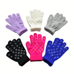 Kids Winter Gloves Knitted Warm Elastic Boys Girls 5-11