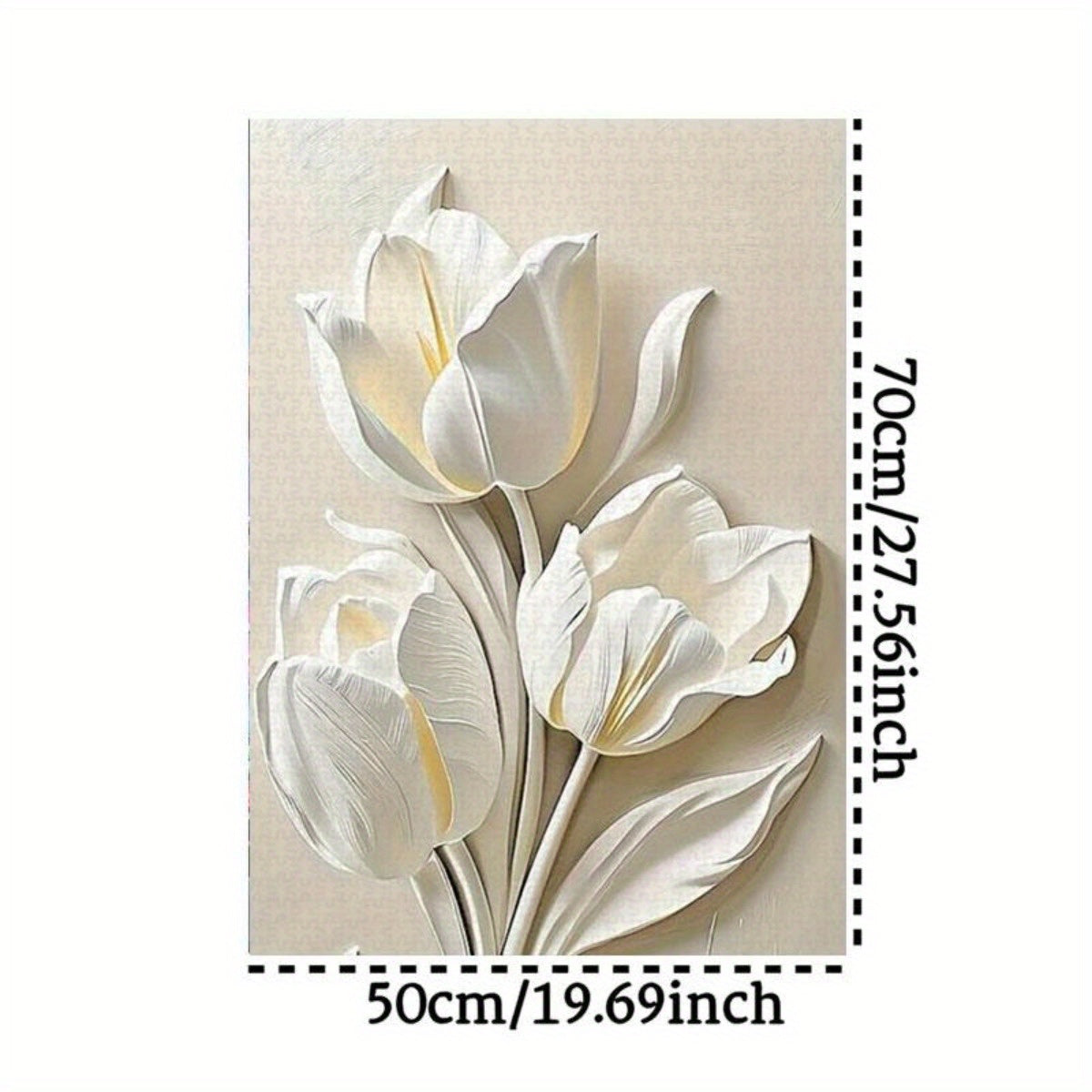 3D Relief Tulip Puzzle Large Frameless Cardboard Jigsaw for Adults