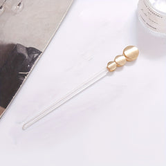 Leopard Pattern Hair Stick Alloy Hair Fork Style Hairpin for Women Girls