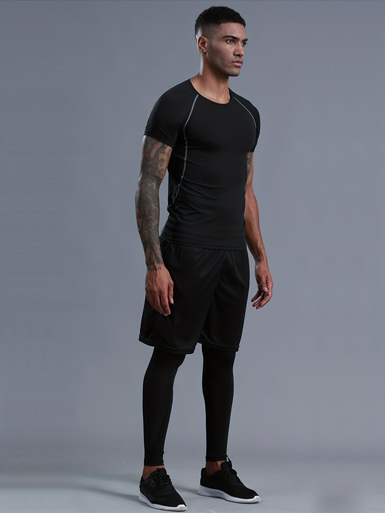 Men's 3-Piece Compression Suit Quick Drying - Sports & Fitness