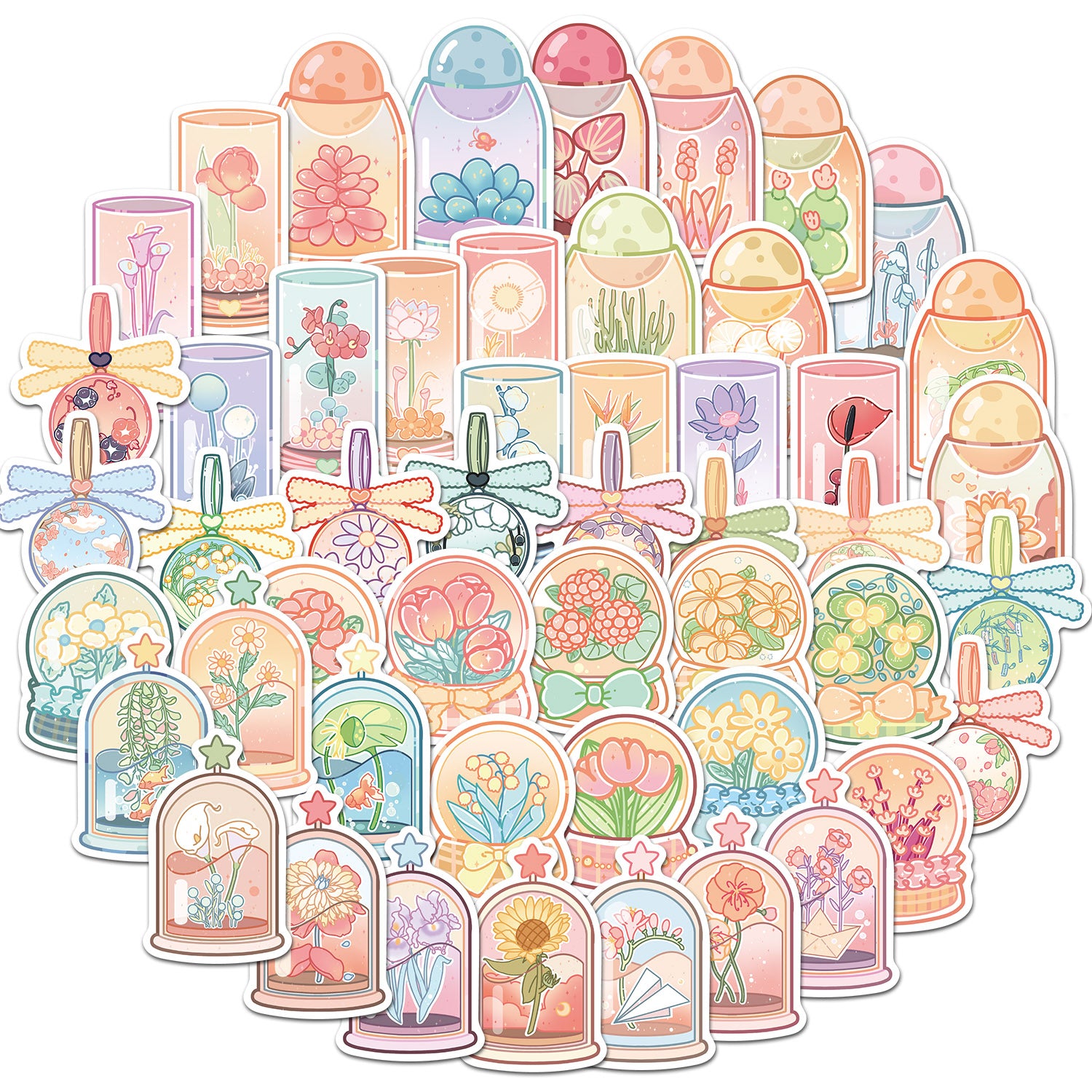 50pcs Flower Club Graffiti Waterproof Stickers