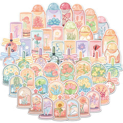 50pcs Flower Club Graffiti Waterproof Stickers