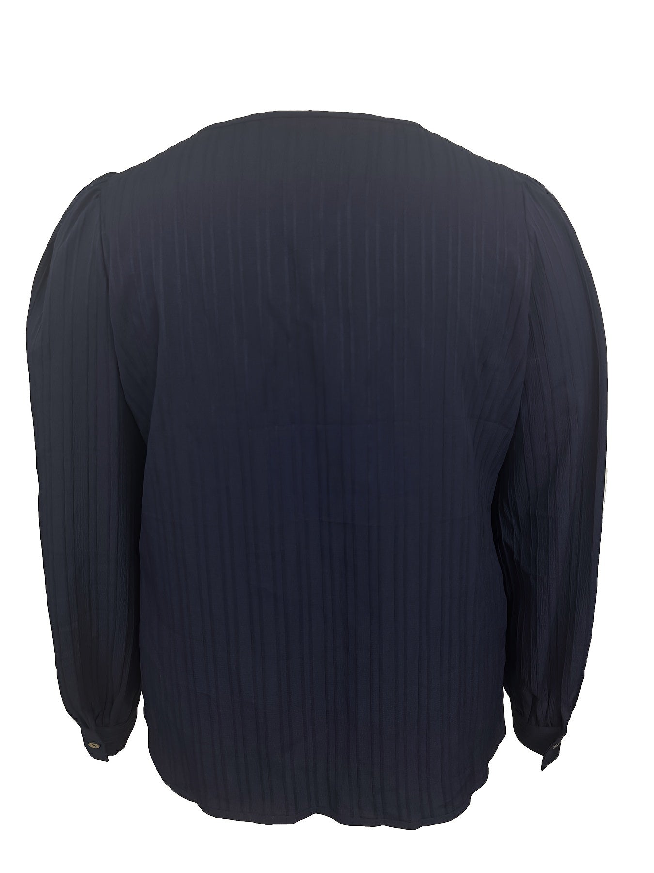 Casual Blouse Women's Plus Solid Ribbed Lantern Sleeve Top