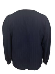 Casual Blouse Women's Plus Solid Ribbed Lantern Sleeve Top