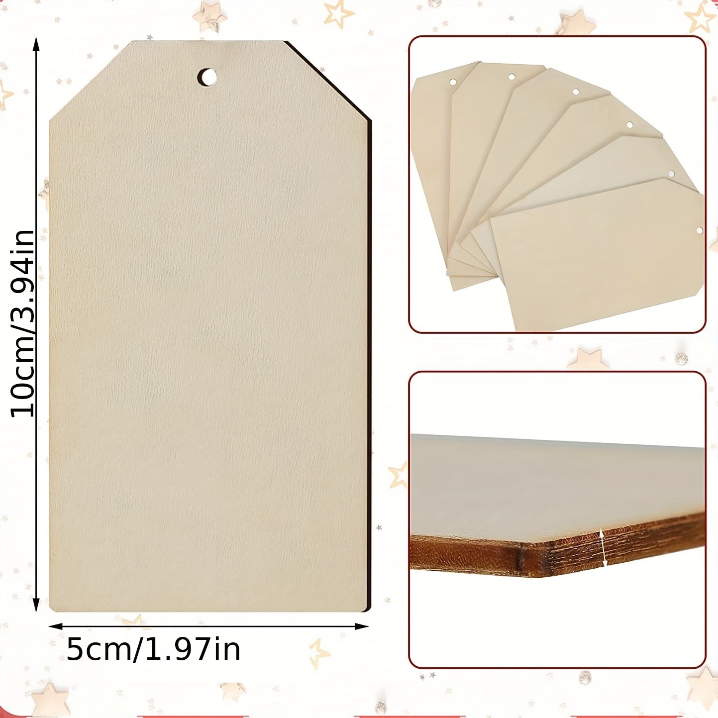 10pcs DIY Wooden Pet Sign Blank Door Sign Laser Cut Wooden Chip Christmas Decor