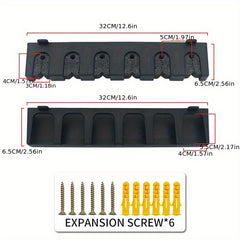 6 Hole Wall Mounted Fishing Rod Rack Durable Plastic Holder for Easy Storage