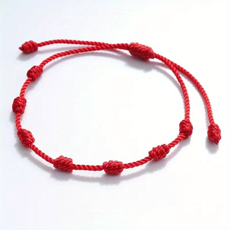 Adjustable Drawstring Woven Bracelet Palm And Eye Hand