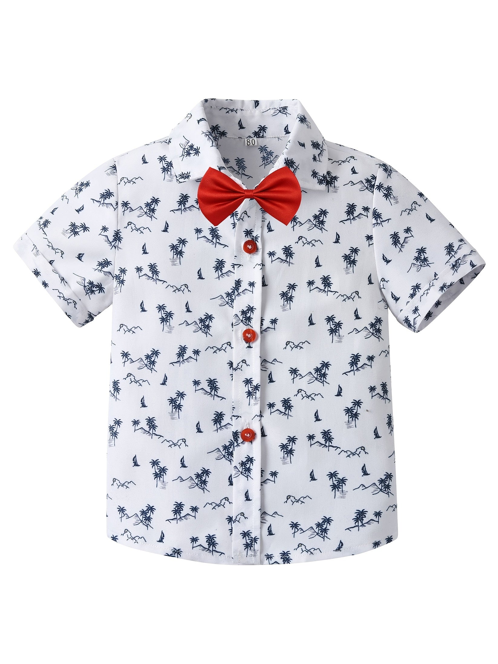 Graffiti Stripe Print Boys Lapel Shirt Summer Casual Top