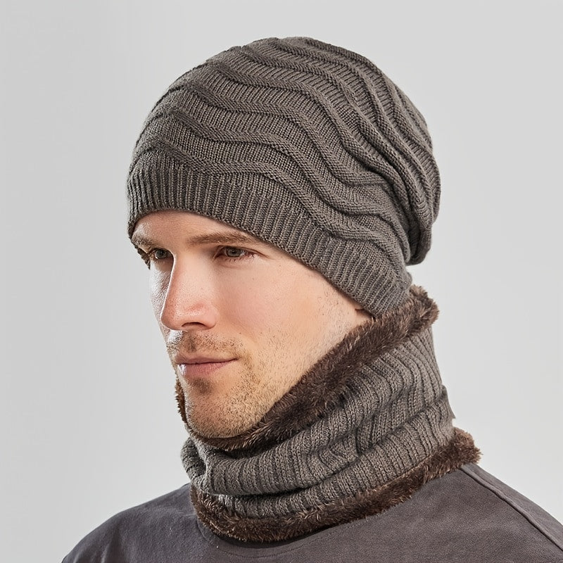 Men's Winter Wool Hat Windproof Knit for Cycling
