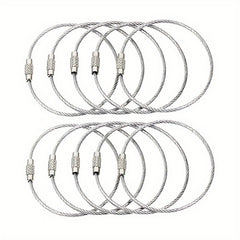 5pcs Stainless Steel Wire Keychain Keyring Luggage Tag Screw Key Chain