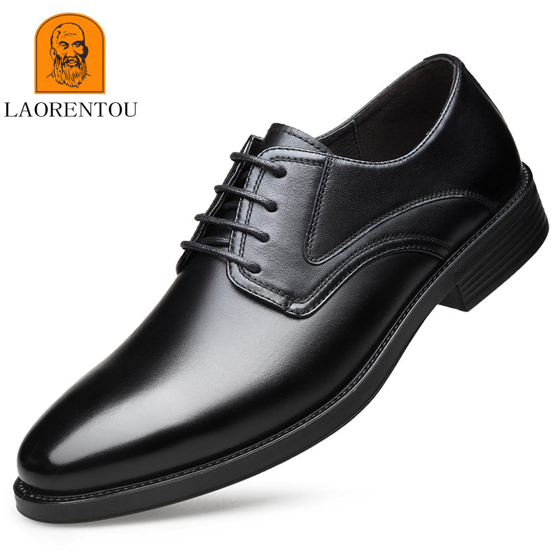 LAORENTOU Men's Leather Formal Derby Lace Up Dress Shoes
