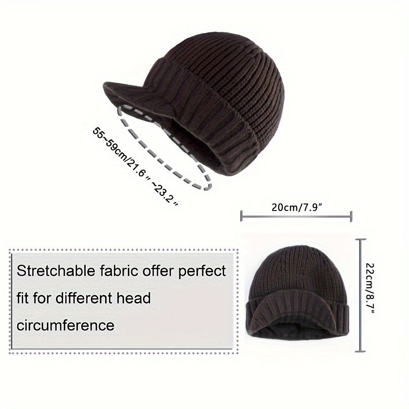 Striped Knitted Baseball Cap Winter Outdoor Hat