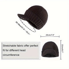 Striped Knitted Baseball Cap Winter Outdoor Hat