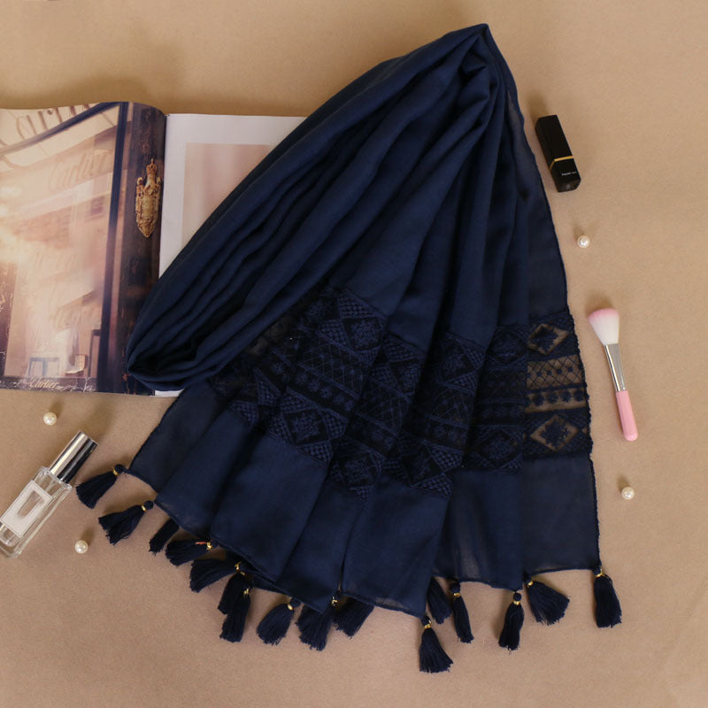 Lace Tassel Scarf for Women - Casual Cold Weather Scarves