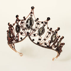Baroque Crown Bridal Crystal Tiara Crown Gothic Wedding Headpiece Vintage