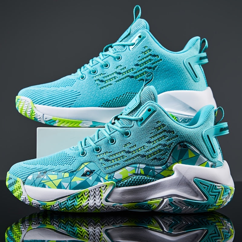 Breathable Men's Basketball Shoes Non Slip Soles Shock Absorption