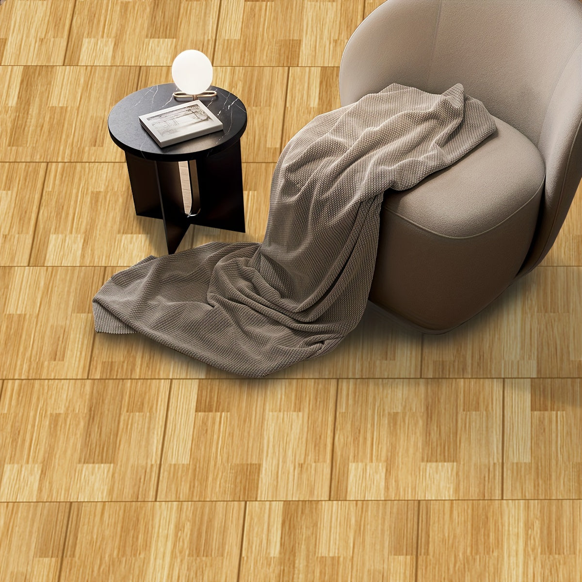 Classic Wood Grain Waterproof Floor Stickers Set of 4
