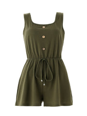 Square Neck Romper Casual Jumpsuit