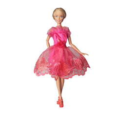 Mini Doll Dress Summer Casual Outfit Lace Ruffles Tiered Skirt Mixed Pink Purple