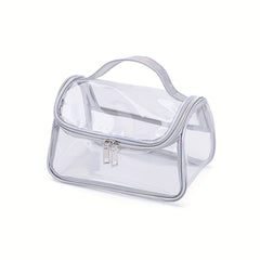Clear PVC Toiletry Bag with Handle Zipper Waterproof Travel Pouch