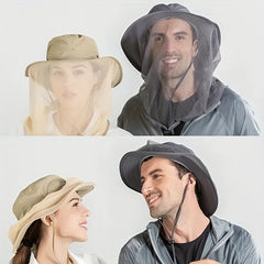Sunscreen Bucket Hat with Veil Mosquito Insect Repellent for Outdoor Activities