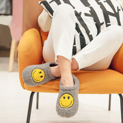 Retro Smile Face Slippers Memory Foam House Shoes