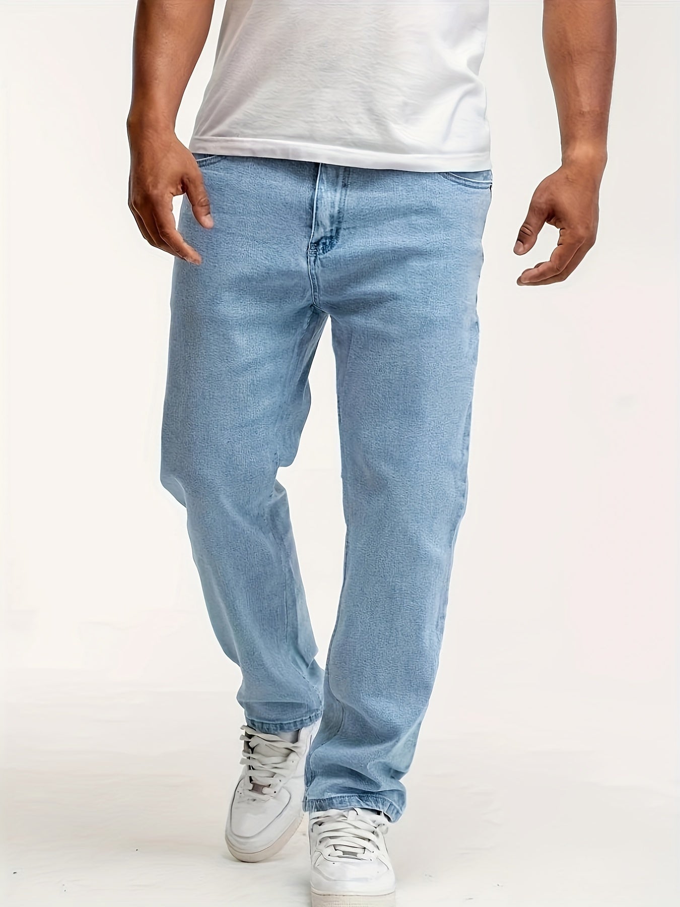 Men's Wide Leg Jeans Classic Loose Fit Denim Pants